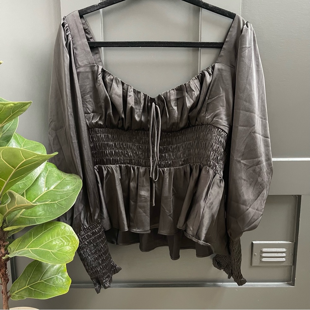 Satin Long Sleeve Top